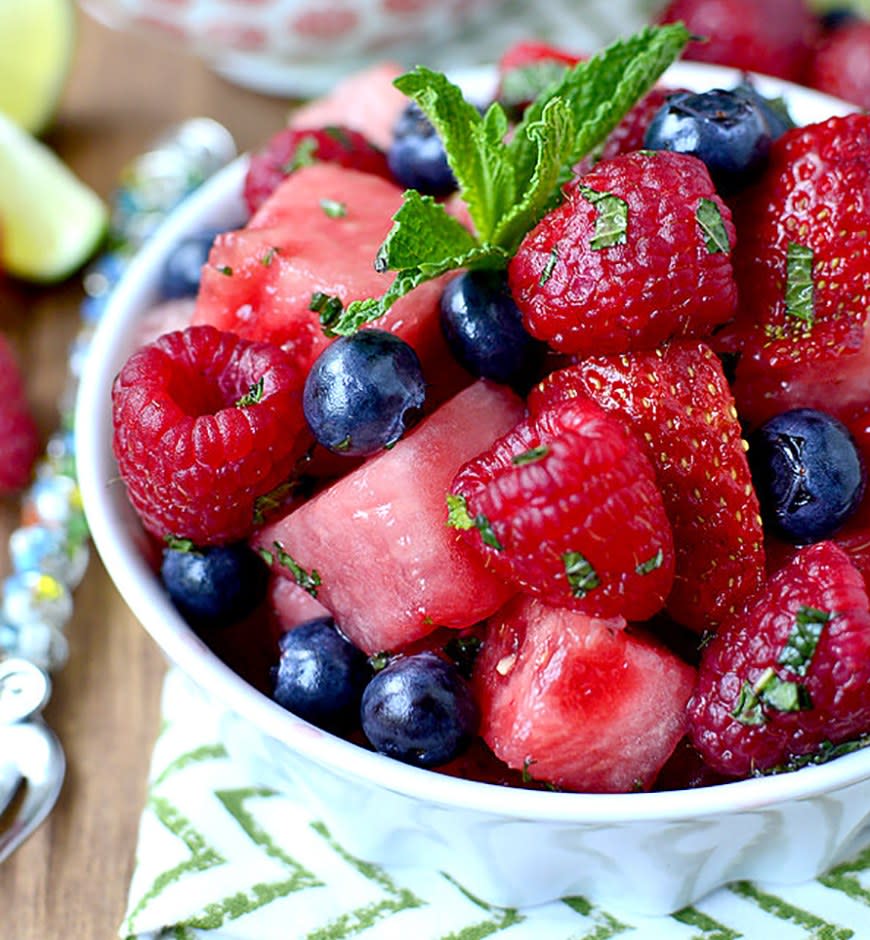 Mojito Fruit Salad from Iowa Girl Eats