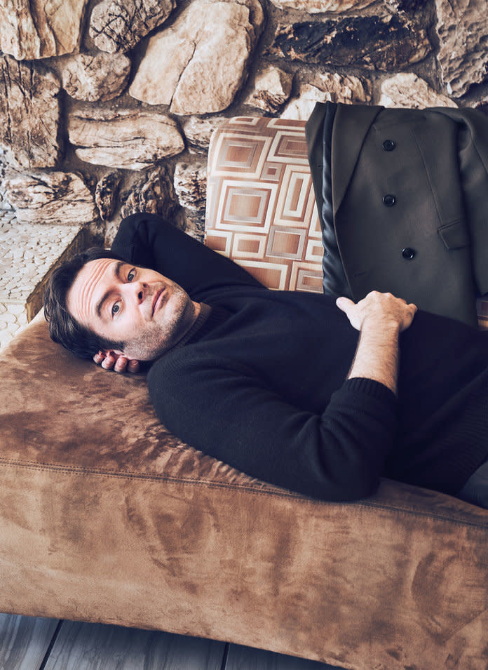 <p>Bill Hader&nbsp;in a&nbsp;Dior Men jacket, sweater, and pants. Photographed by Beau Grealy.</p>