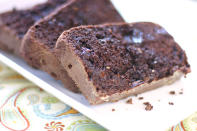 <div class="caption-credit"> Photo by: Brooke McLay</div><div class="caption-title">Double Chocolate Quick Bread</div><i><b>Make double chocolate quick bread</b></i> <br> <i>Ingredients: <br></i> 1 1/2 cups miniature semisweet chocolate chips <br> 1/2 cup butter <br> 2/3 cup brown sugar <br> 2 eggs <br> 1-1/2 cups applesauce <br> 2 teaspoons vanilla extract <br> 2-1/2 cups all-purpose flour <br> 1 teaspoon baking powder <br> 1 teaspoon baking soda <br> 1 teaspoon salt <p> <i>Directions:</i> <br> Melt 1 cup of the chocolate chips in a microwave-safe bowl by zapping in your microwave for about 60 seconds. In a large bowl, beat the butter and brown sugar until extremely creamy. Add eggs and melted chocolate then mix together with the butter and sugar mixture. Stir in the applesauce and vanilla. Add the flour, baking powder, baking soda and salt; then stir in the remaining chocolate chips. Spoon your batter into four 5-3/4-in. x 3-in. x 2-in. loaf pans which have been coated with nonstick baking spray. Bake at 350° for 35-40 minutes or until a toothpick inserted near the center comes out clean. </p>