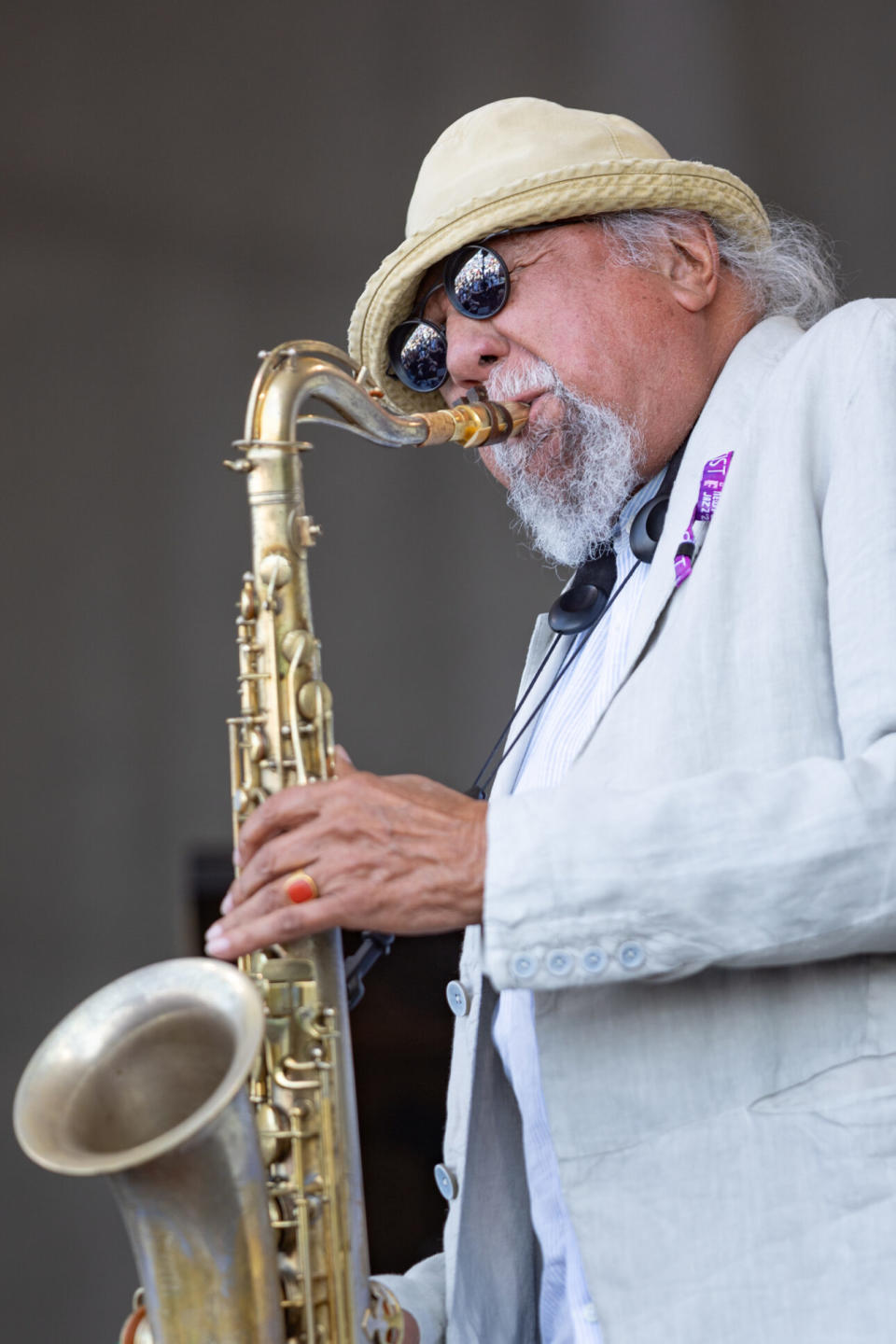 The Charles Lloyd New Quartet performs during the Newport Jazz Festival 2023 at Fort Adams State Park in Newport RI. (Credit: Douglas Mason/Getty Images)