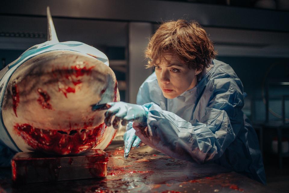 Bérénice Bejo stars as a scientist dealing with a shark on the loose in the Seine in the French thriller "Under Paris."