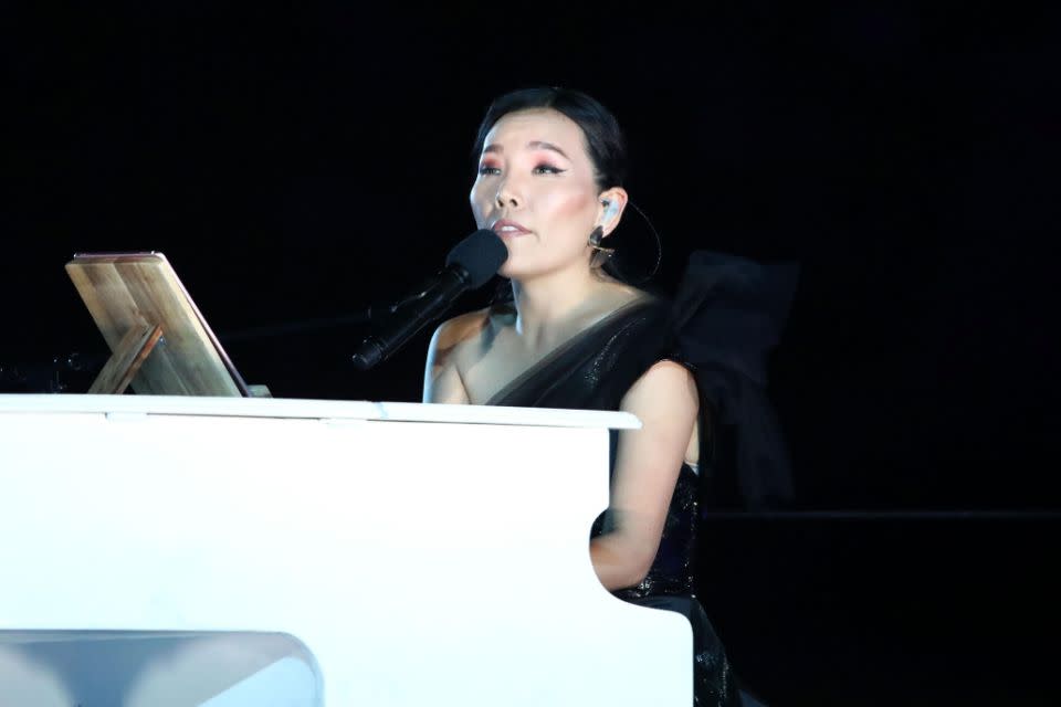 Dami Im on the piano. Source: Getty