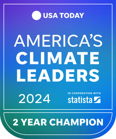 For a second consecutive year, Eversource Energy has been recognized by USA TODAY and Statista Inc. as one of America’s Climate Leaders for 2024. (Graphic: Business Wire)