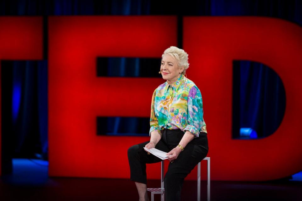 <p>Dame Stephanie Shirley still travels around the world giving speeches and talks - and compiled a volume of her speeches into a book as a “lockdown project” (James Duncan Davidson/TED)</p> (James Duncan Davidson/TED)