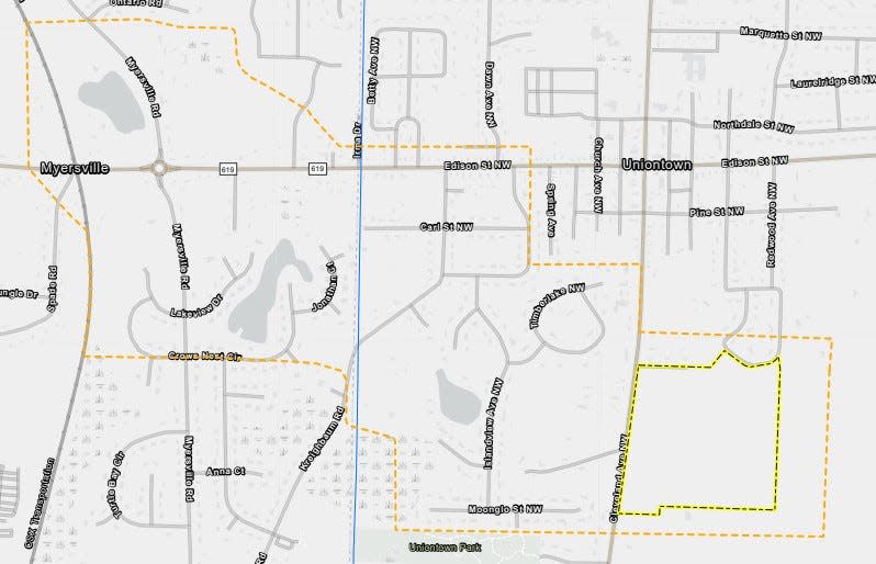 The private well investigative area that encompasses Lake Township and Green properties.