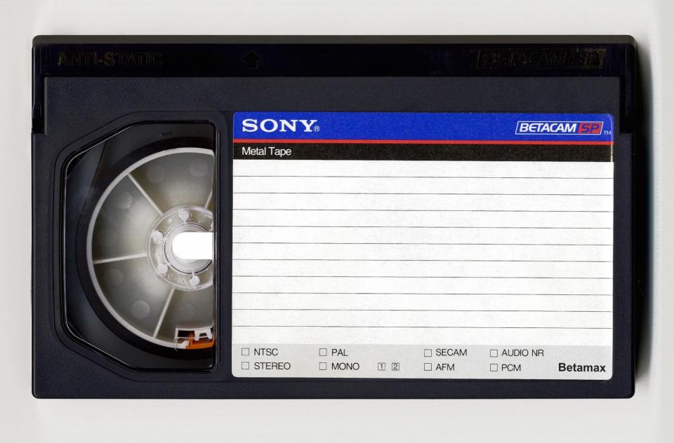 <p>Incredibly, Sony only ceased production of Betamax video tapes last year despite the ageing format losing out to VHS nearly 30 years ago. First launched in 1974, Betamax was theoretically better in quality than VHS but a higher price tag put off buyers. (Sonny Meddle/REX/Shutterstock) </p>