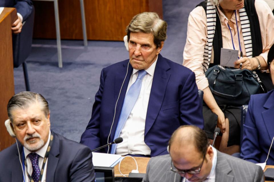 US Special Presidential Envoy for Climate John Kerry attended but did not speak at the Climate Ambition Summit at the UN Headquarters on September 20, 2023 in New York City (Getty Images)