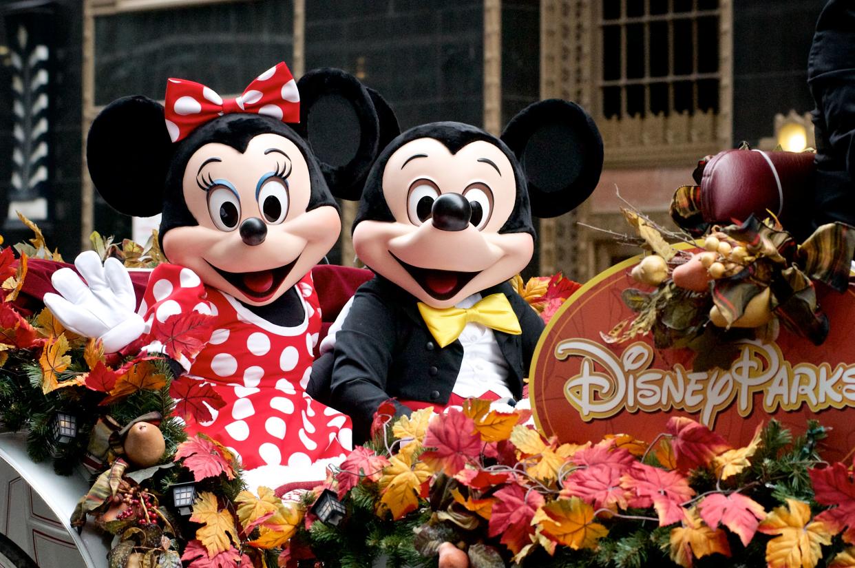 Philadelphia, PA, USA - November 27, 2014: Disney's Mickey and Mini Mouse participate in the Thanksgiving Day Parade in Philadelphia.