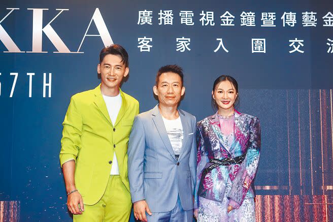 温昇豪（左起）郭子乾、李杏以《茶金》入圍金鐘獎，昨一起出席入圍分享會。（鄧博仁攝）