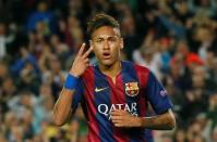 Neymar celebrates after scoring the second goal for Barcelona. Reuters / Albert Gea