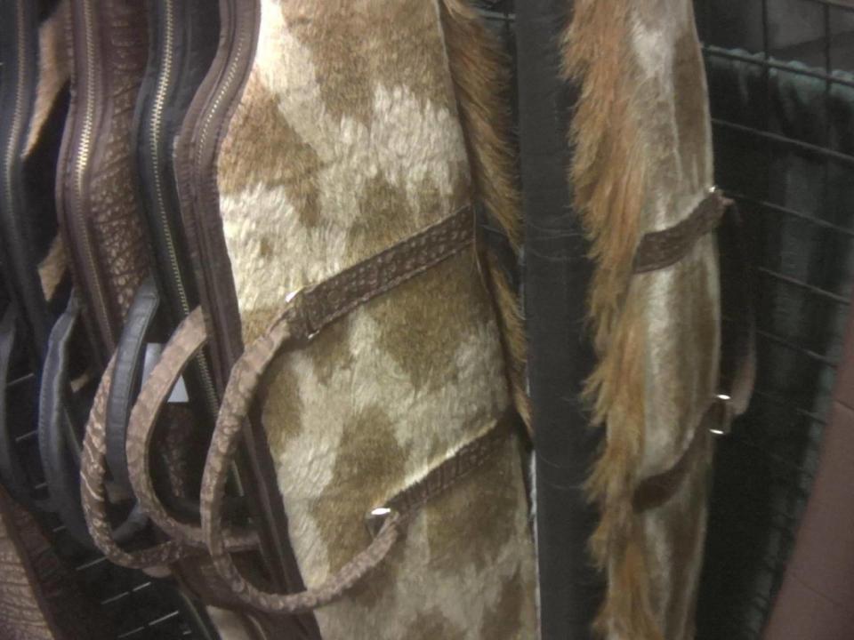 Giraffe-hide-covered gun cases were openly on sale (HSUS)