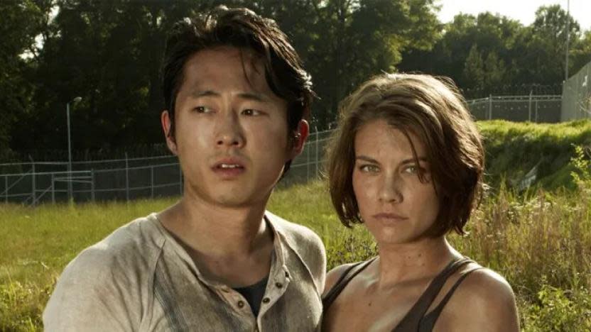 Steven Yeun y Lauren Cohan en The Walking Dead (Fuente: AMC)