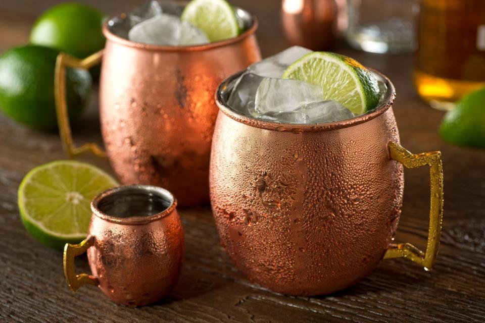 Pictured here: A Moscow mule cocktail with vodka, ginger beer, lime juice and ice (Getty Images/iStockphoto)