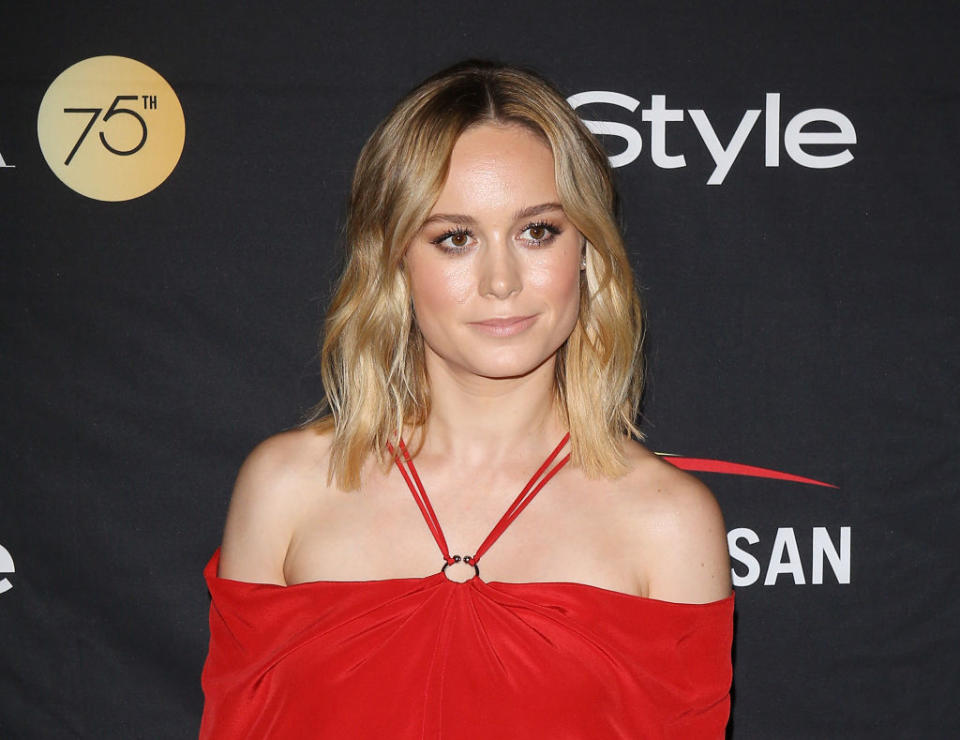 The clasp on Brie Larson’s dress is making us really nervous