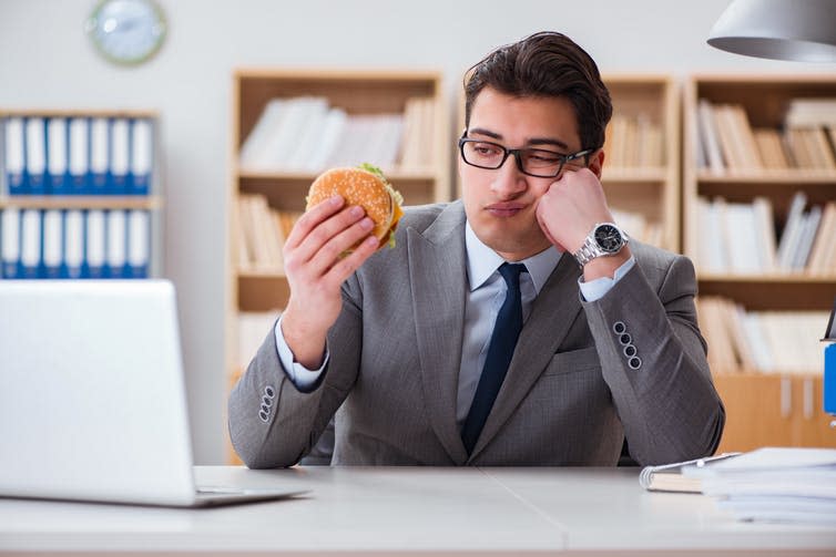  <span class="attribution"><a class="link " href="https://www.shutterstock.com/image-photo/hungry-funny-businessman-eating-junk-food-645846463?src=1b3nIQrVJ_j7LprCWeHKTw-1-89" rel="nofollow noopener" target="_blank" data-ylk="slk:Elnur/Shuttertock;elm:context_link;itc:0;sec:content-canvas">Elnur/Shuttertock</a></span>