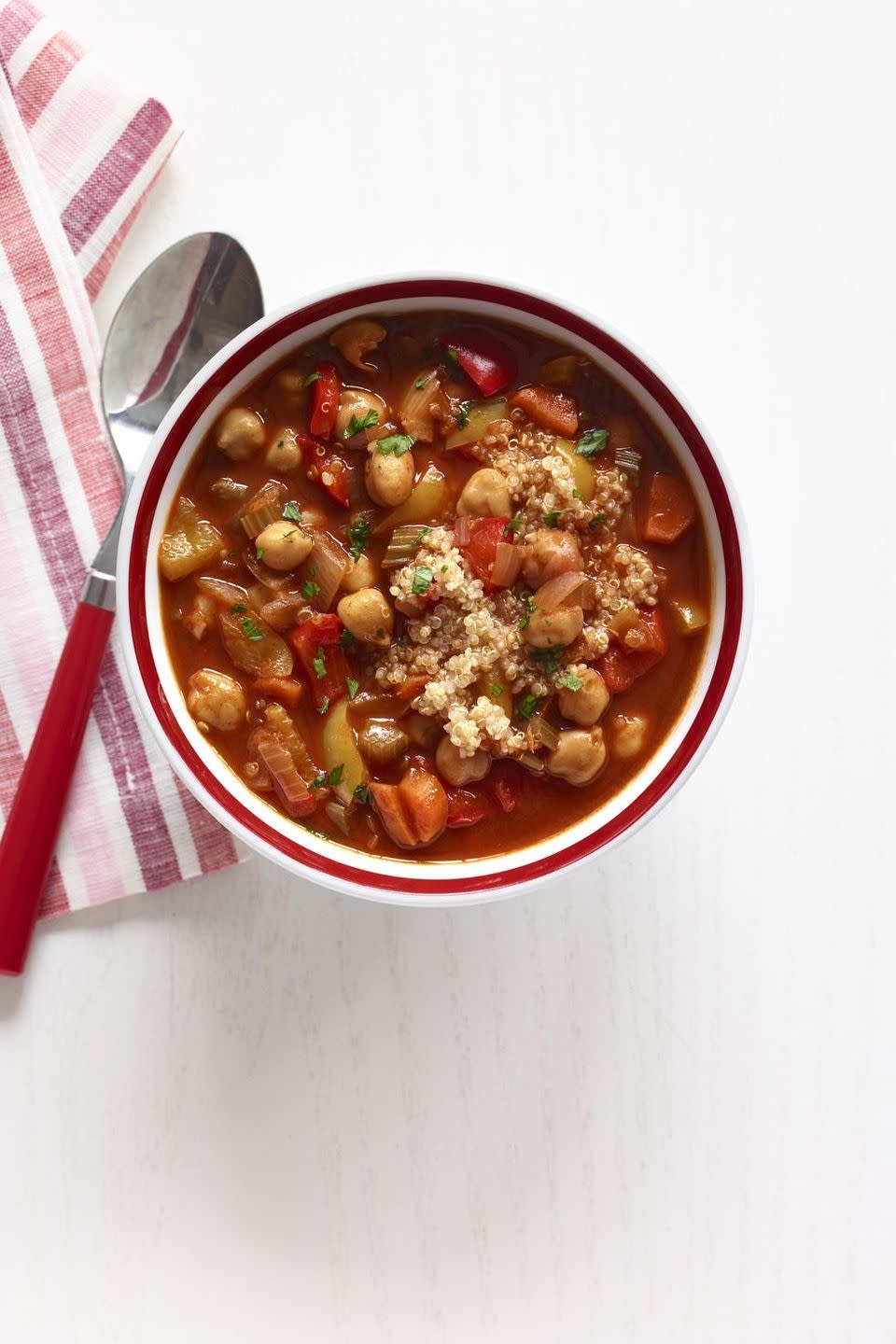 Chickpea and Red Pepper Soup with Quinoa