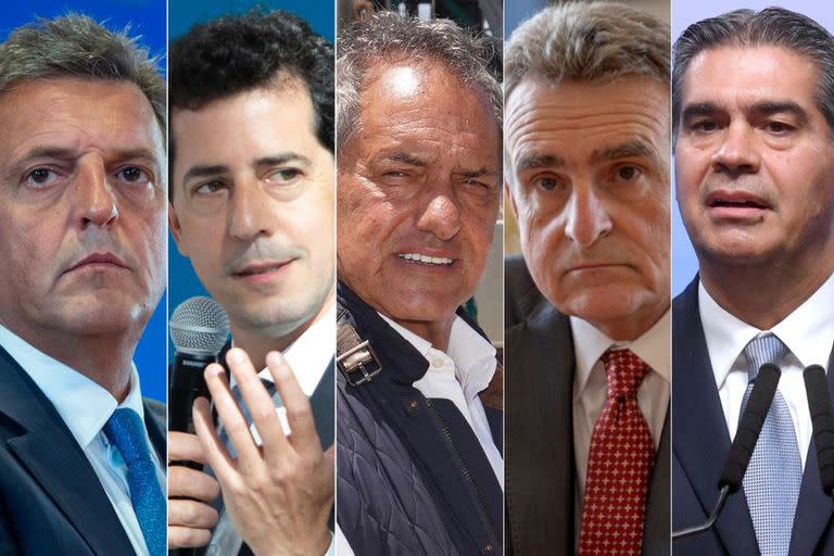 Sergio Massa, Wado De Pedro, Daniel Scioli, Agustín Rossi y Jorge Capitanich