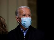 Democratic U.S. presidential nominee Joe Biden at a campaign stop in Milwaukee