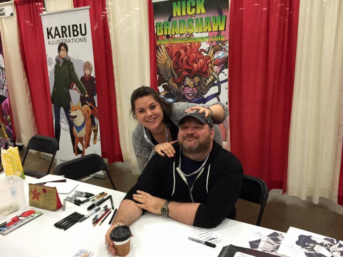 Moncton freelance artists Nick Bradshaw and Danica Brine are excited to be attending and volunteering with East Coast Comic Expo again this year. (Submitted by Nick Bradshaw - image credit)