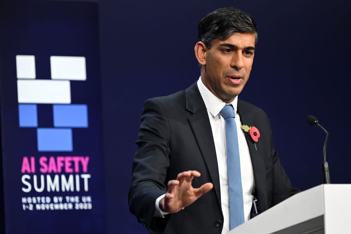 Prime Minister Rishi Sunak speaks during a closing press conference (Justin Tallis/PA) (PA Wire)