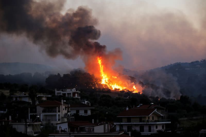 Wildfire near the village of Kechries