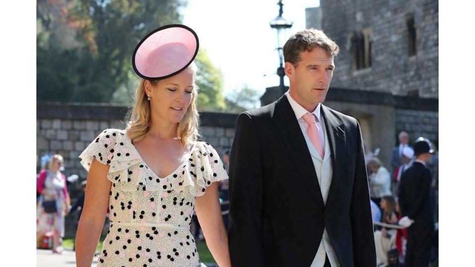 Edwina Louise Grosvenor and Dan Snow arrive for the wedding ceremony of Prince Harry and Meghan Markle