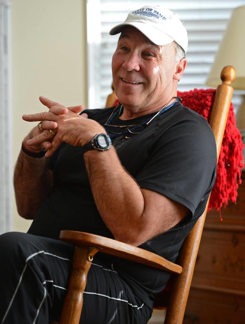 Pro football Hall of Famer Joe DeLamielleure during an interview with The Charlotte Observer in 2014.