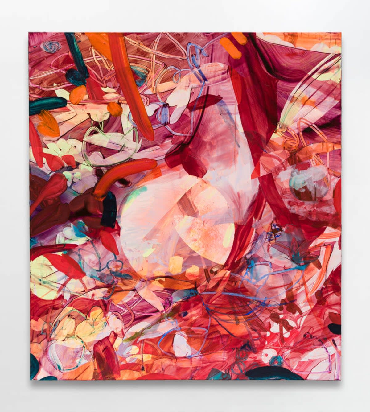 Jadé Fadojutimi, ‘An Empathic Revolution’, 2022. 190 x 170 cm, Acrylic, oil and oil pastels on canvas (Courtesy Jadé Fadojutimi, photo by Michael Brzezinski)