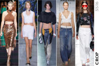 <p>We get it— after being wrapped up in so many layers all winter, you want to show off the results of that no carbs diet! The crop silhouette is here to stay, whether it’s the sexy version at Balmain or the more ladylike look at Dior. </p>