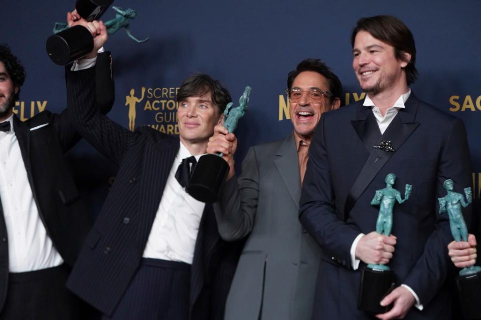 With its win for best ensemble, “Oppenheimer” is now a lock for the Oscar for best picture. Jordan Strauss/Invision/AP