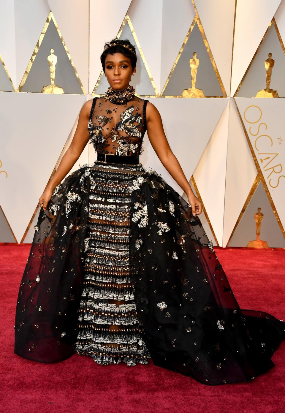 <p>Janelle Monáe llegó desde muy temprano a la alfombra de los Premios Oscar y se robó el show/Getty Images </p>