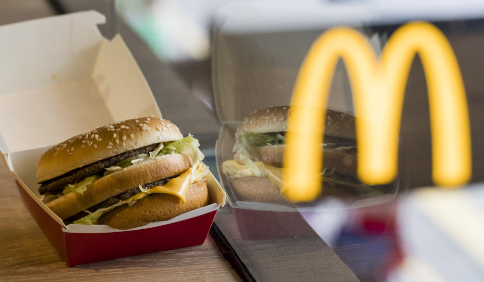 Hong Kong, Hong Kong - AUGUST 02: McDonald's Big Mac is seen in Hong Kong, Hong Kong, on August 02, 2018. McDonald's is giving away free big macs for the burger's 50th birthday. McDonald's sold 1.3 billion Big Macs last year, according to the chain. (Photo by Yu Chun Christopher Wong/S3studio/Getty Images)