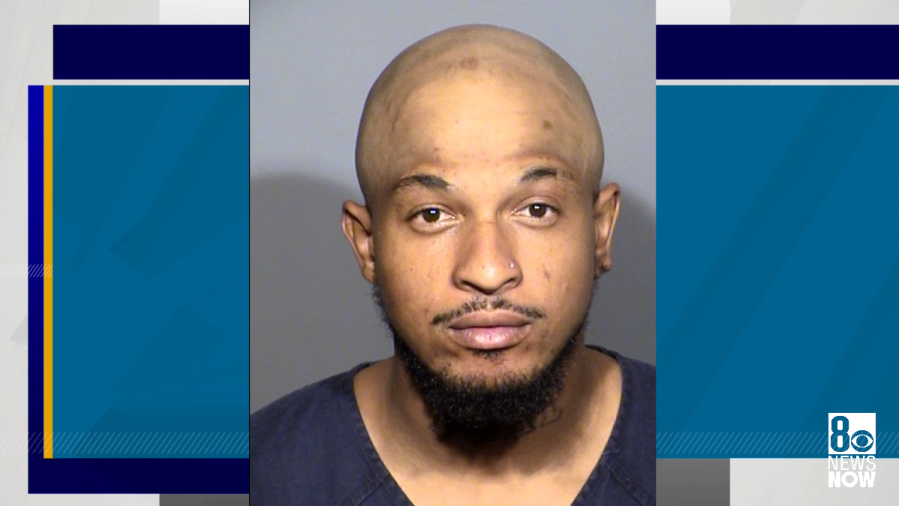 <em>Julius Hopkins, 32, faced charges of reckless driving resulting in death, child abuse or endangerment, and having no driver’s license, registration, or insurance, for the Sept. 23 crash on Nellis Boulevard near Tropicana Avenue in the southeast valley. (LVMPD/KLAS)</em>