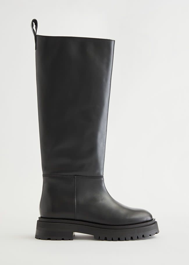 & Other Stories Chunky Sole Tall Leather Boots