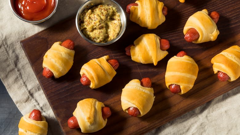 Pigs in blanket on board