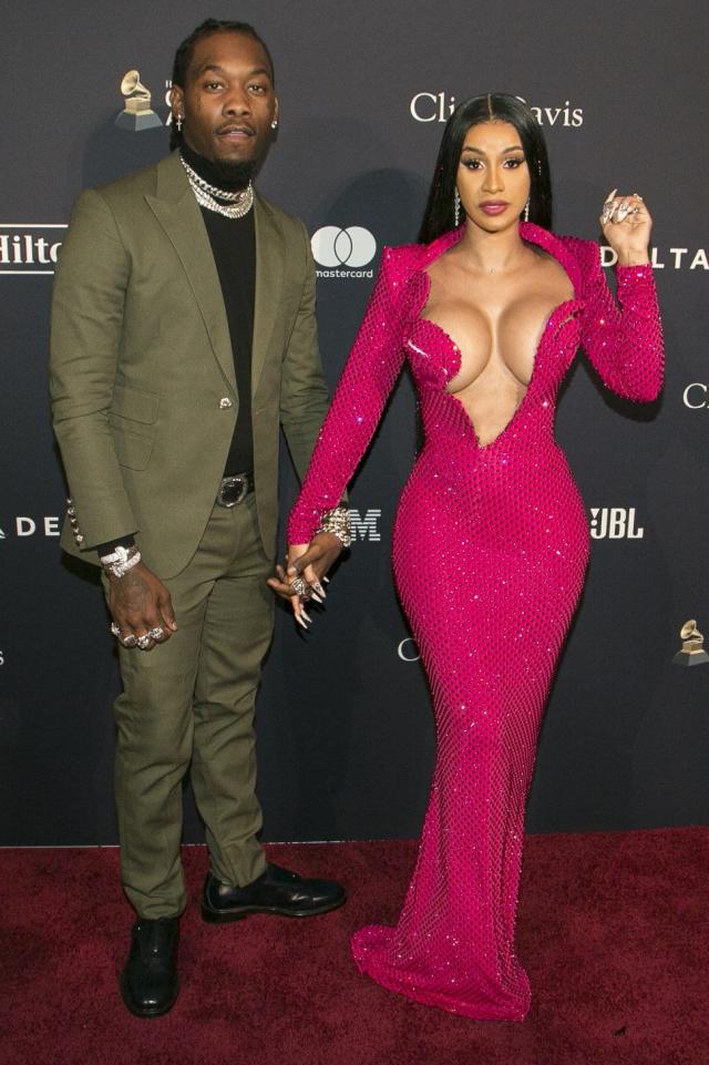 Cardi B and Offset Share Major PDA Moment on Grammys Red Carpet