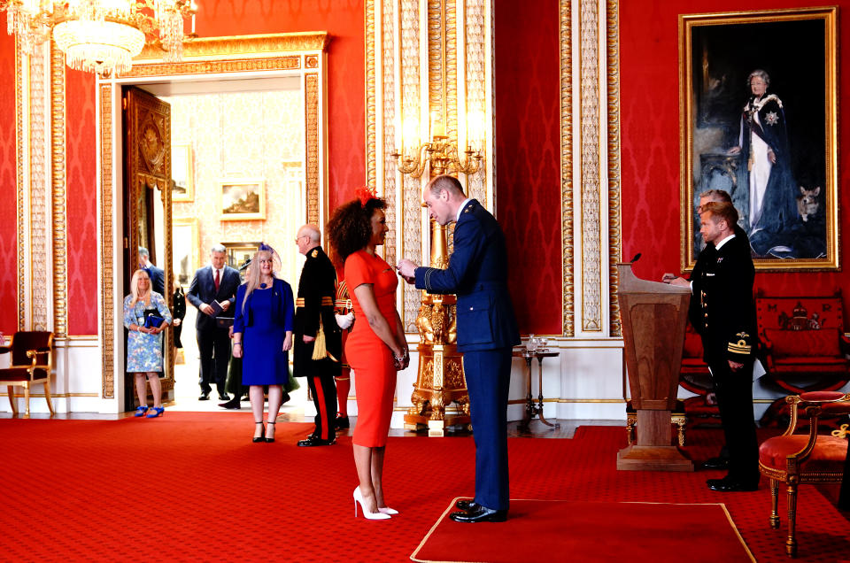 .'I never thought I would be here getting this MBE for the work I’ve been doing,' said the Spice Girl 