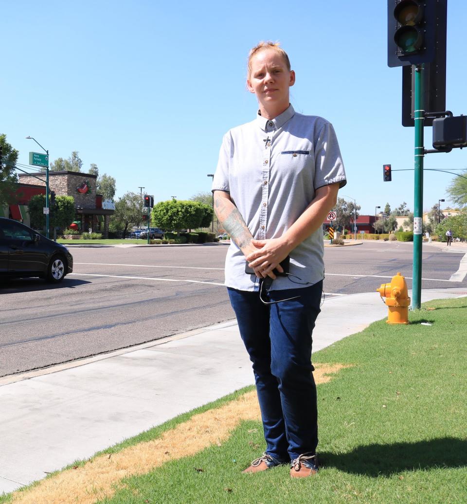 Meagan Hunter says she was denied a promotion because she didn’t dress in a “gender appropriate” way. (Photo: ACLU of Arizona)