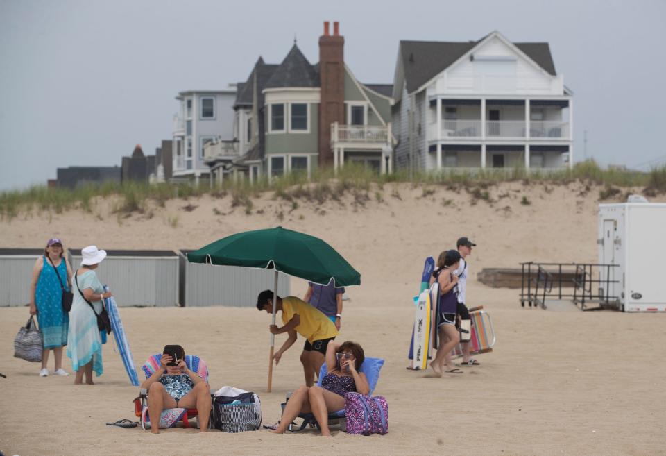 Ocean Grove: Day at the Beach on July 26, 2021.Hot, sticky and humid but the water provides pleasant relief. 