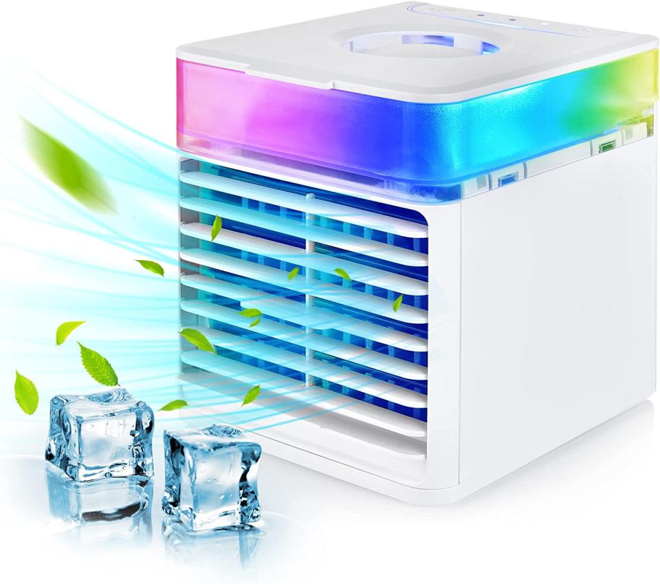 Personal Air Cooler Fan Mini Air Conditioner 3 in 1. Image via Amazon.