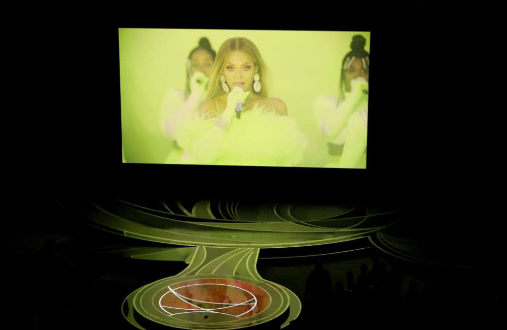 Beyonce performed at the Oscars via video link credit:Bang Showbiz