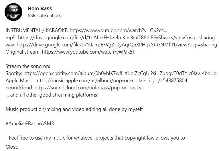 Holo Bass 免版權聲明