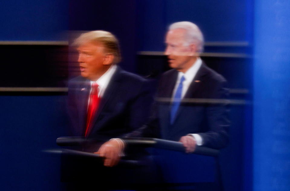 Debate en la campaña presidencial de 2020 entre los dos candidatos: Jose Biden y Donald Trump. Foto: REUTERS/Mike Segar/File Photo   