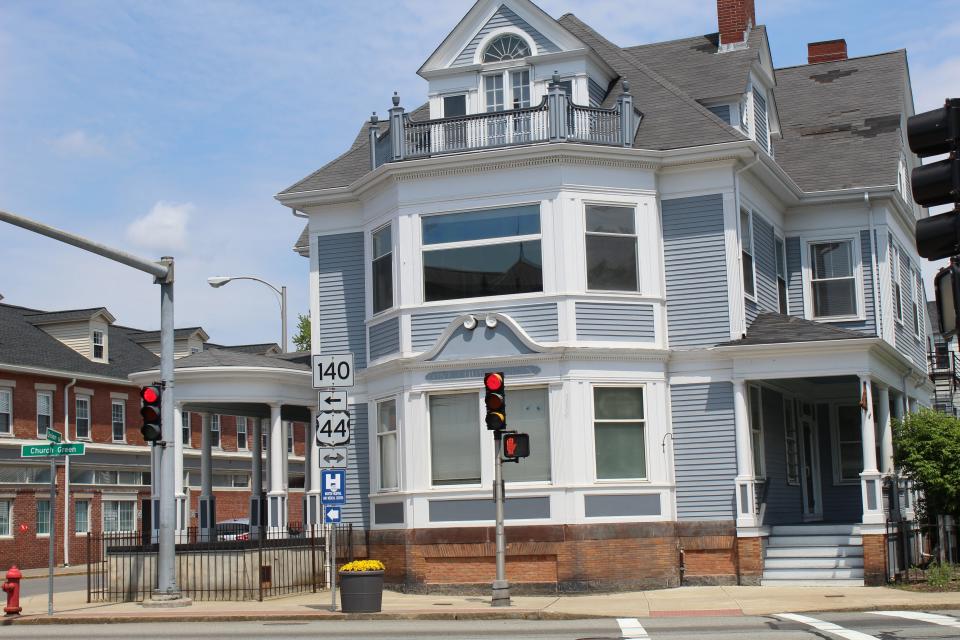 The building at 1 Church Green, pictured in 2022, looks much as it did when it was the headquarters of the Winthrop Club in the late 19th century.