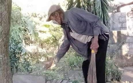 Anacleto Cuento, 80, pictured in Batangas in the Philippines, refused to leave his house when his family joined mandatory evacuations from the potential volcano danger zone - Photos from his niece, Juliet Cuento