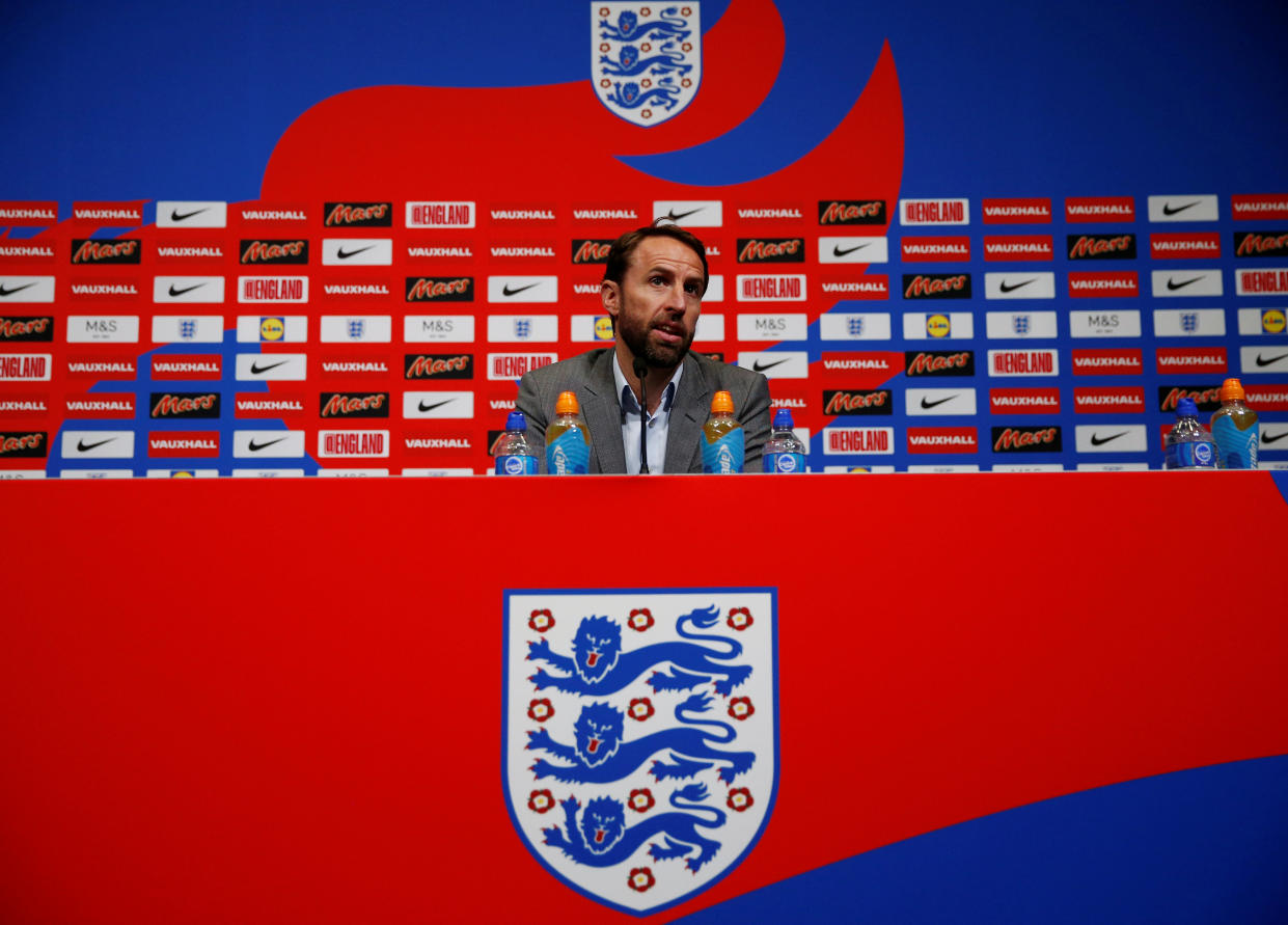 Gareth Southgate, seleccionador inglés, en rueda de prensa. Foto: Action Images via Reuters/Andrew Couldridge