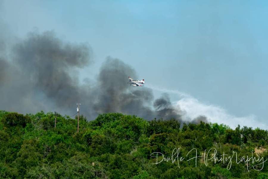 Photo of the Moore Peak Fire in Llano County taken Friday. (Courtesy Felicia Perez, Double F Photography)