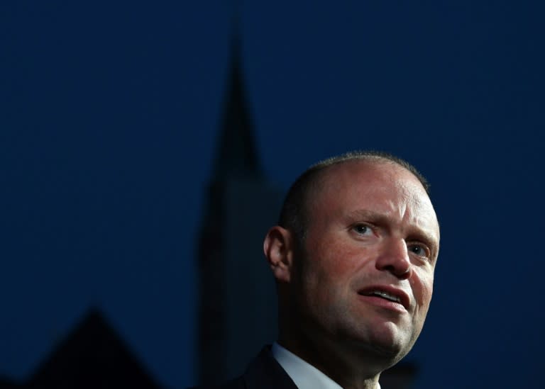 Malta's Prime Minister Joseph Muscat speaks to the media as he arrives in Salzburg, Austria on September 19, 2018 prior to a dinner as part of the EU Informal Summit of Heads of State or Government