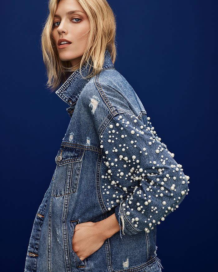 Embellished Denim Jacket $128 (Photo: Bloomingdale’s)