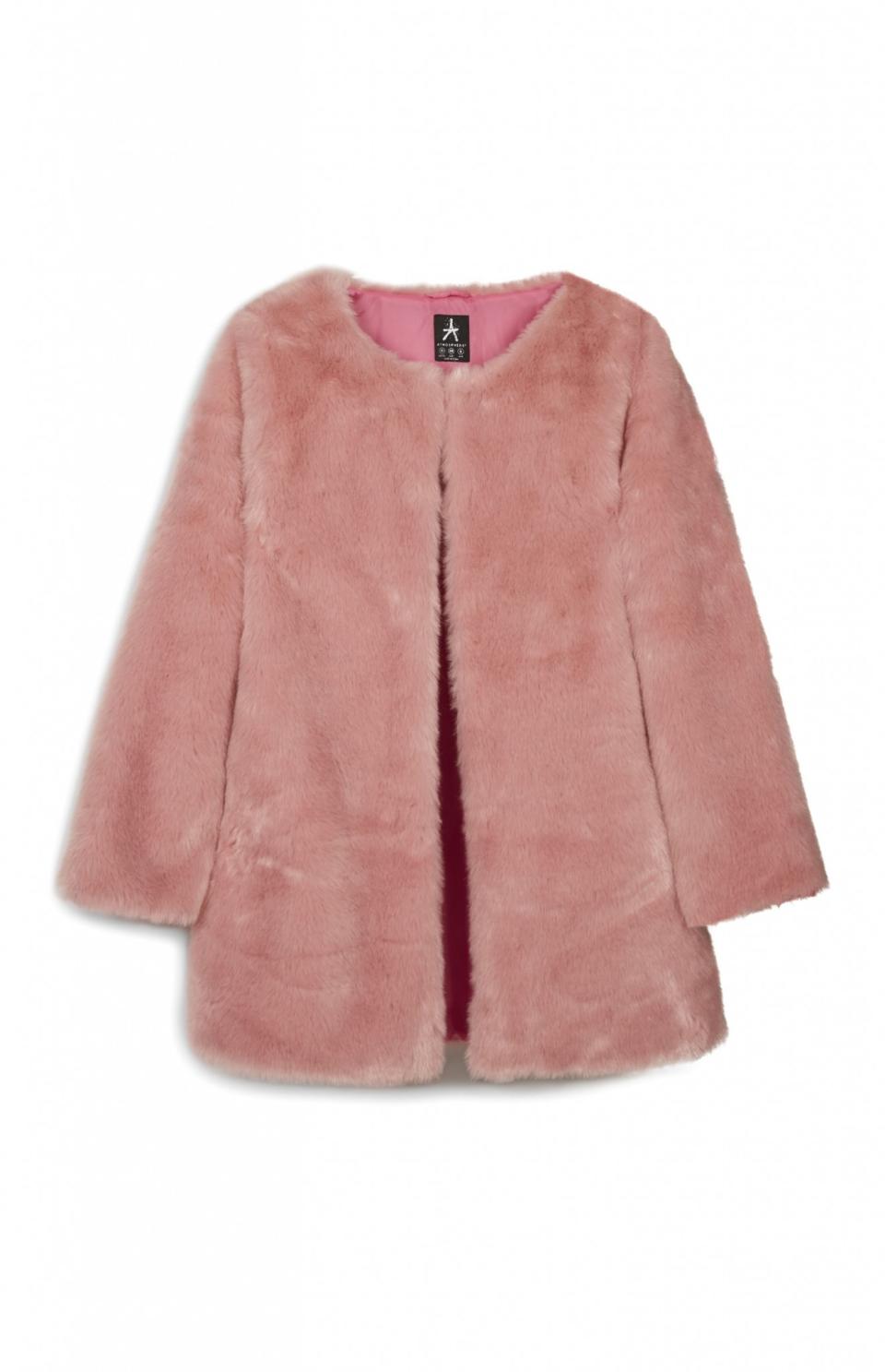 Pink Faux Fur Coat